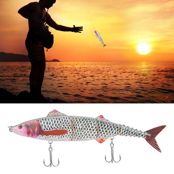 Fiskedrag med trekrok, 20 cm, flera segment, för havsfiske.