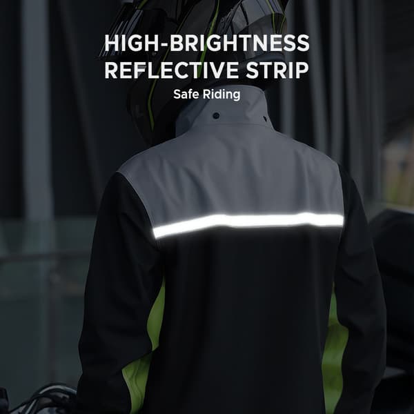 Vanntett dress for menn med hette og refleksbukser, regnbeskyttelse