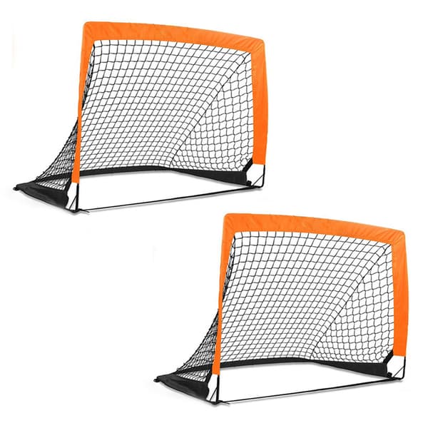 Bærbart foldbart fodboldmål til indendørs/udendørs brug for voksne og børn med hockeynet