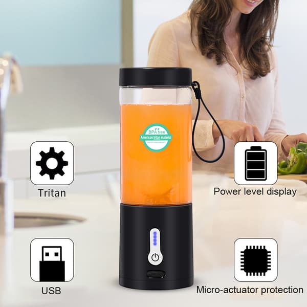 Bærbar USB Blenderkop 530ml 6 Blade 4000mAh Batteri til Rejser Camping