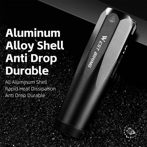 Høylysstyrke sykkellykt i aluminiumslegering, USB oppladbar, med lyssensor og flere moduser