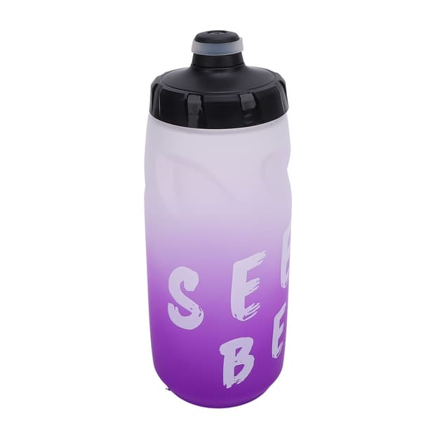 Cykelvattenflaska 650ml PP5 Läcksäker Klämflaska med Dammtät Silikonkork, Gradient Vit/Lila