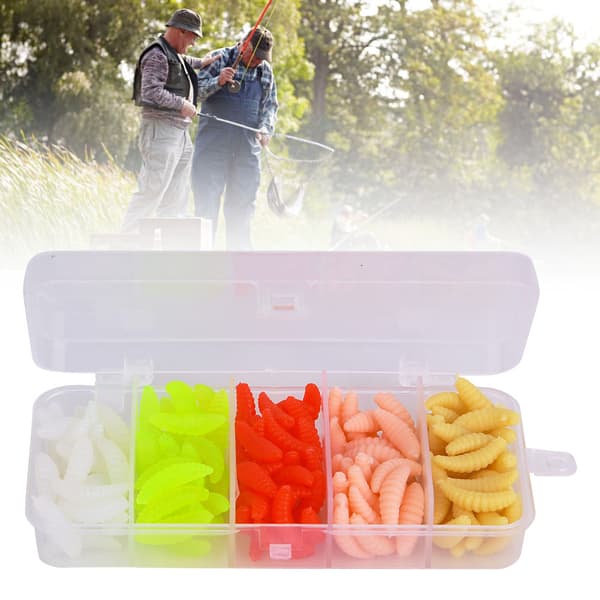 Fiskelokke Imiteret Blød Silikone Orm 5 Farver 2cm 100 Stykker Naturtro T0040
