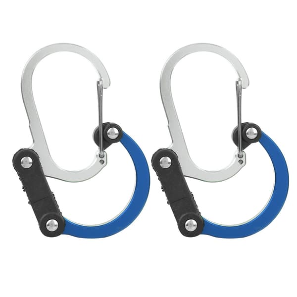 Multifunksjonell aluminiumskrok for utendørs bruk, 2 stk, eventyr, camping, klatring (blå)