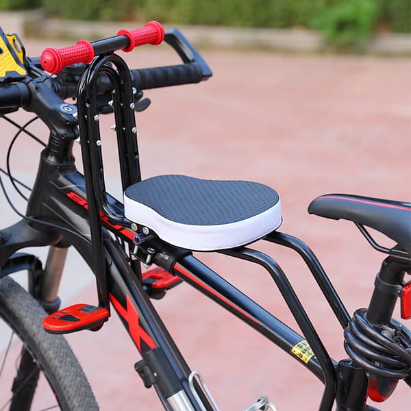 Frontcykelsæde til børn 1-3 år (maks. 35 kg) med pedaler og foldbar støtte