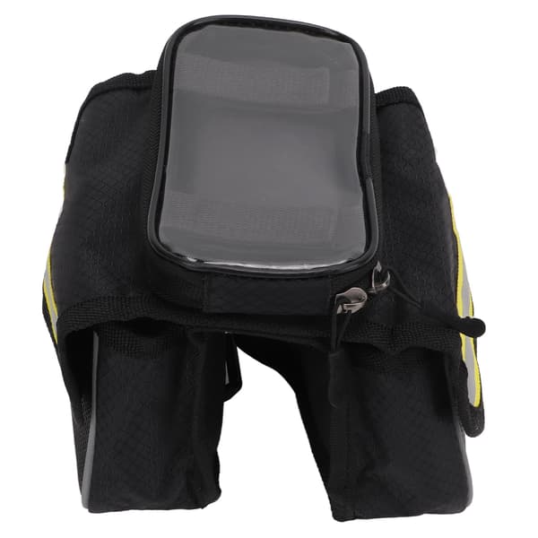 Cykelrammetaske, 600D Nylon, TPU, Reflekterende Striber, Dobbelt Lynlås, Slagfast, Gul