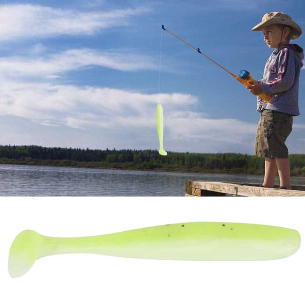20 STK Bløde Fiskelokker 7,5 cm Ormeagn med Hale T Fiskelokker