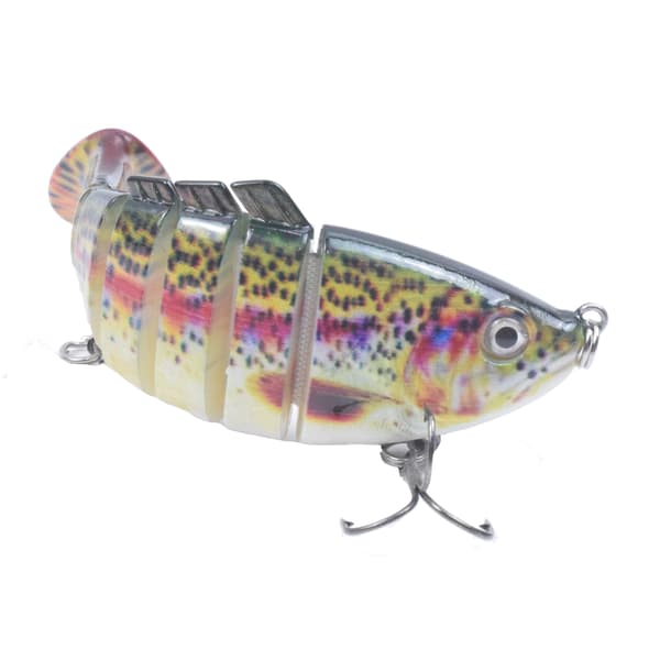 Fiskedrag 10cm 16.5g 6 segment med 3D-ögon trekrok för abborre öring sötvatten och saltvatten