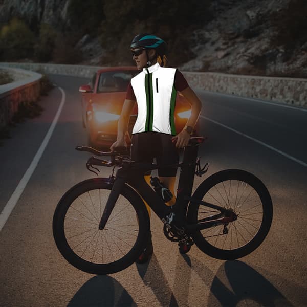 Refleksvest til mænd til cykling og løb, sommer, hurtigtørrende, åndbar