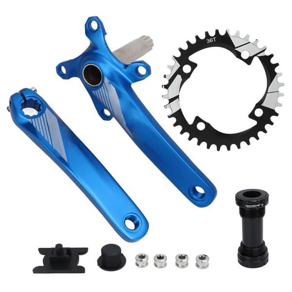 Aluminiumslegering Cykelkrankboks med integrerede hule tænder 36T Blå til reparation og opgradering