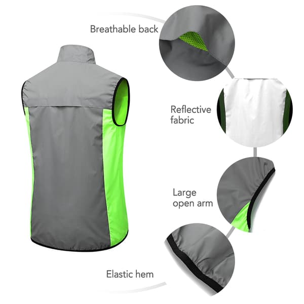Refleksvest til mænd til cykling, sommer, løb, ærmeløs, vandtæt, hurtigtørrende