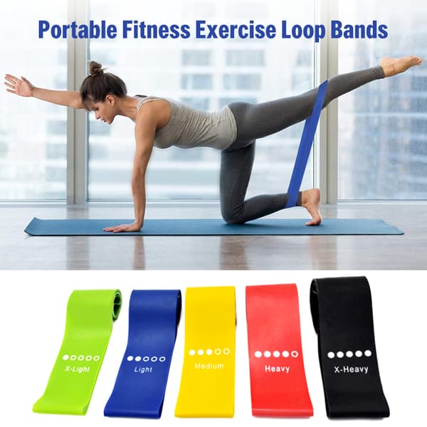 Lixada 5 st elastiska motståndsband för yoga, hemmaträning och gym