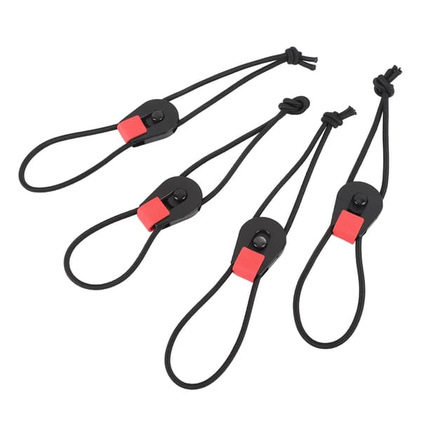 4 stk. justerbare genanvendelige elastiske stropper til fiskestang, ski, slange, ledning