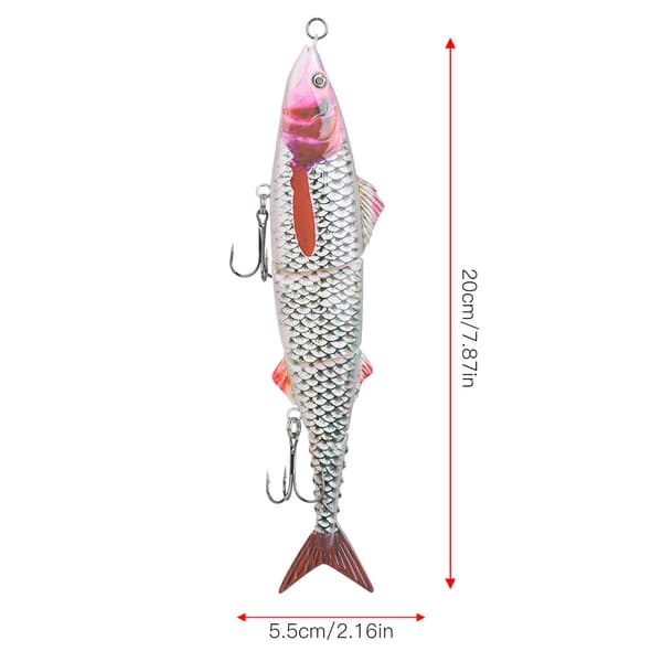 Fiskedrag med trekrok, 20 cm, flera segment, för havsfiske.