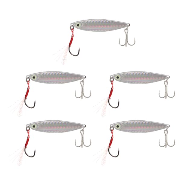 5 stk Vib metall hardt fiskesluk 20g sølv kunstig agn