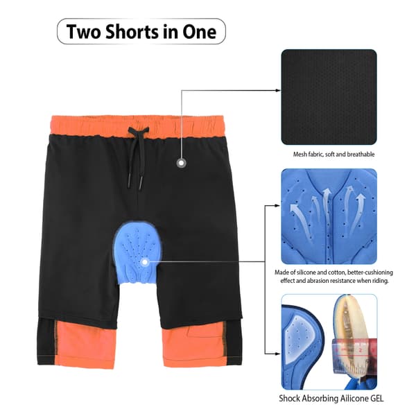 TOMSHOO 3D Polstrede Åndbare Løse Cykelshorts til MTB Racing Udendørs