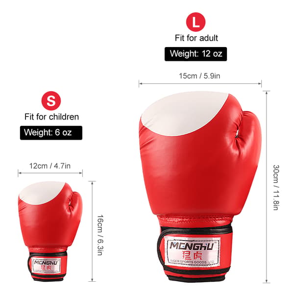 Boxnings-/Muay Thai-handskar för kickboxningsträning, med PU-vadderad handled, för män och kvinnor