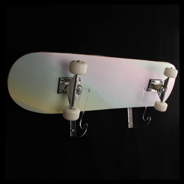 Väggfäste för skateboard med förvaringskrokar 2 st - Premium Akryl
