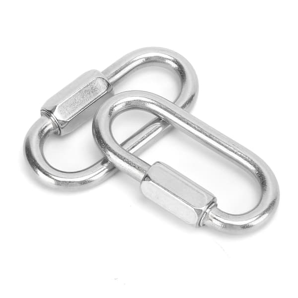 2 STK Quick Link D-formet låsekarabin i rustfrit stål med sekskantskrue til klatring (5 mm)