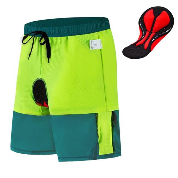 Sykkelshorts for menn med 3D gelpolstring og hurtigtørkende pustende nettingfôr
