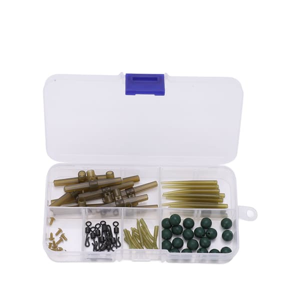 71 st/7 set trasselfria ärmar med sidokurvor kit spännen karpfisketillbehör