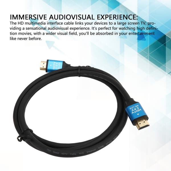 HD 4K multimediegrensesnittkabel PVC aluminiumslegering for TV PC bærbar PC blå 2m 6.6ft