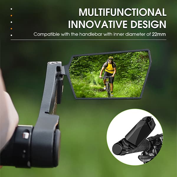 RELAXYEE 2 sykkel bakspeil, 360° roterende, sammenleggbart, for 22 mm styre, MTB reise