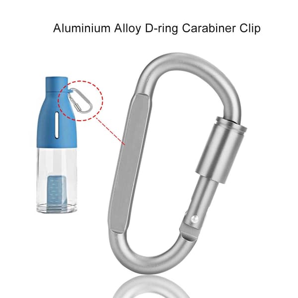 Bärbar D-formad karbinhake i aluminiumlegering med nyckelringslås, för camping och vandring