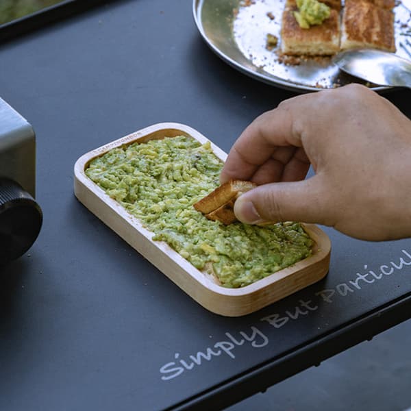 Bærbart skærebræt til camping og picnics, dobbeltsidet, ubehandlet træ