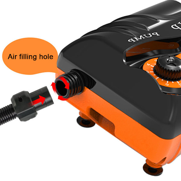 Elektrisk luftpumpe 16PSI bærbar luftkompressor 110W til paddleboard, pool, båd