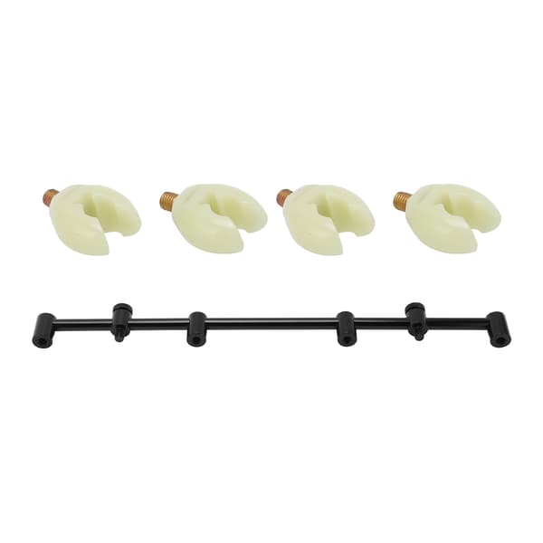 Karpefiskestangholder med buzzbar og lysende hode, aluminiumslegering, 45 cm, 4 hoder