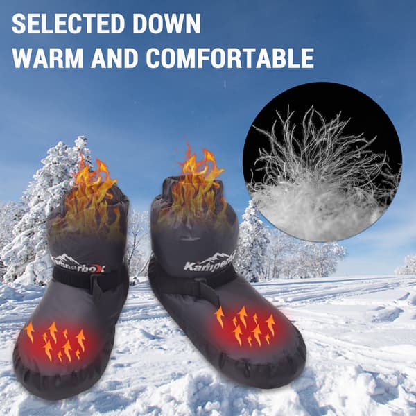 Koselige vanntette vinterdunsko med justerbar snøring for camping og backpacking, unisex