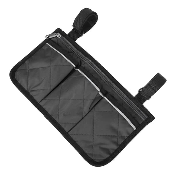 Sideveske for rullestol, scooter, rullator, oppbevaringsorganisator, multifunksjonell, svart