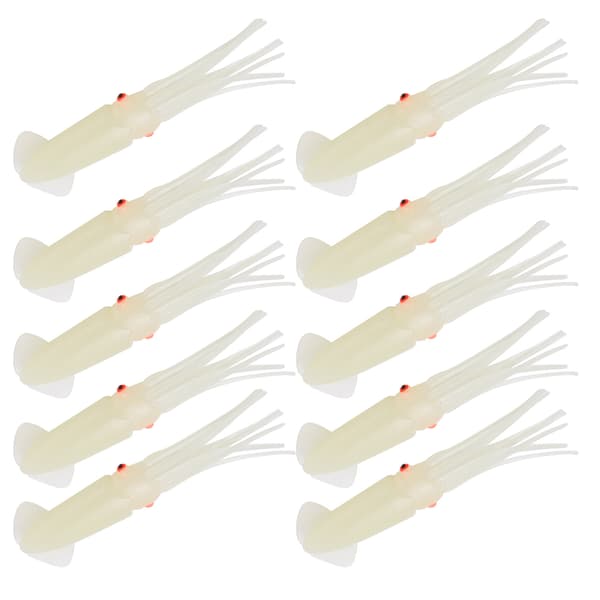 10 st realistiska lysande mjuka silikonbläckfiskdrag 7,5 cm