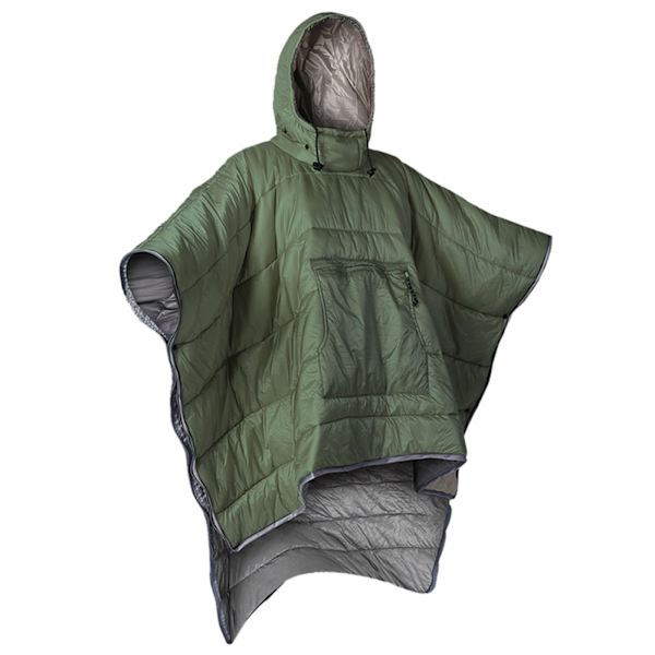 Varm vintersovsäck med ponchostil, lämplig för utomhuscamping