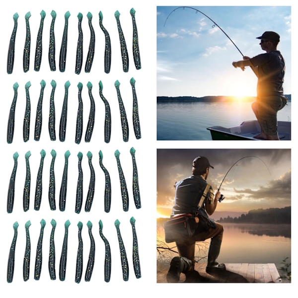 4 sæt bløde ormeformede fiskebait #3