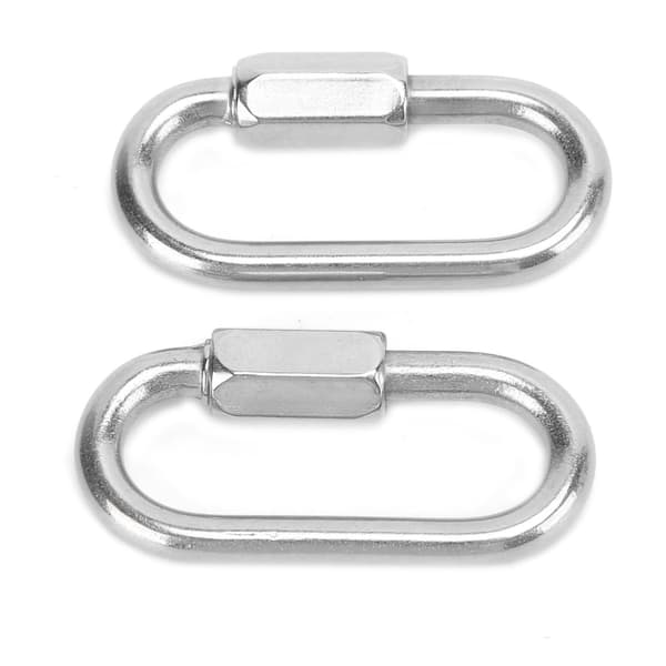 2 STK Quick Link D-formet låsekarabin i rustfrit stål med sekskantskrue til klatring (5 mm)