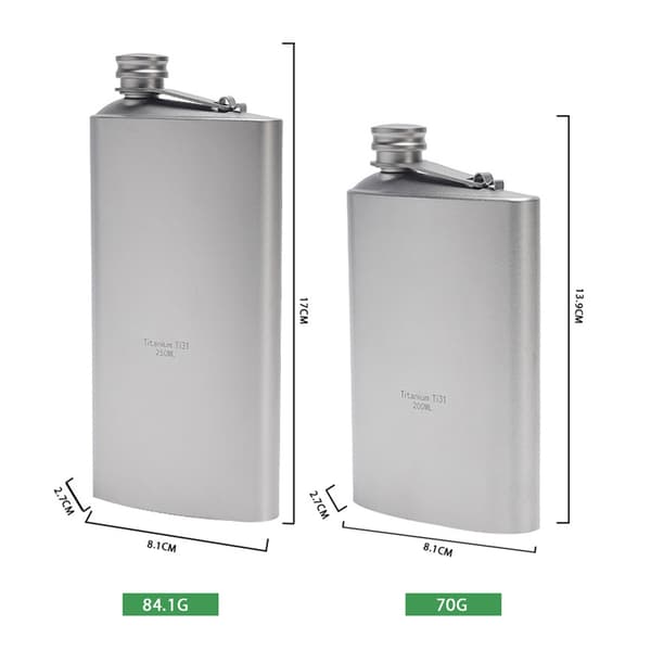 200 ml läckagesäker whiskyvinflaska för camping, backpacking och utomhusbruk