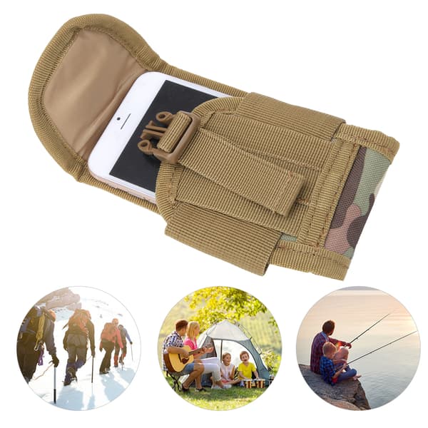 Multifunktionell MOLLE EDC Bältesväska för 4,5-tums mobiltelefon, kamouflage med krok