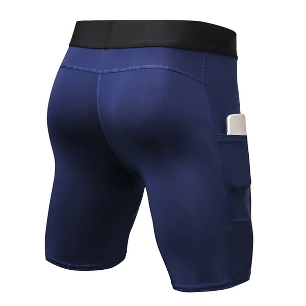 4-pack aktiva träningskalsonger för män med ficka, elastiska shorts
