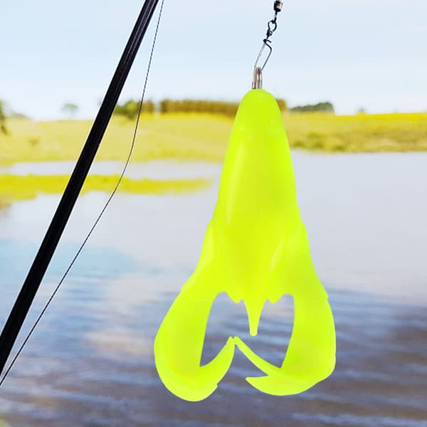 2 st mjuka fiskedrag simulerade PVC verklighetstrogna 90 mm fluorescerande gula tillbehör