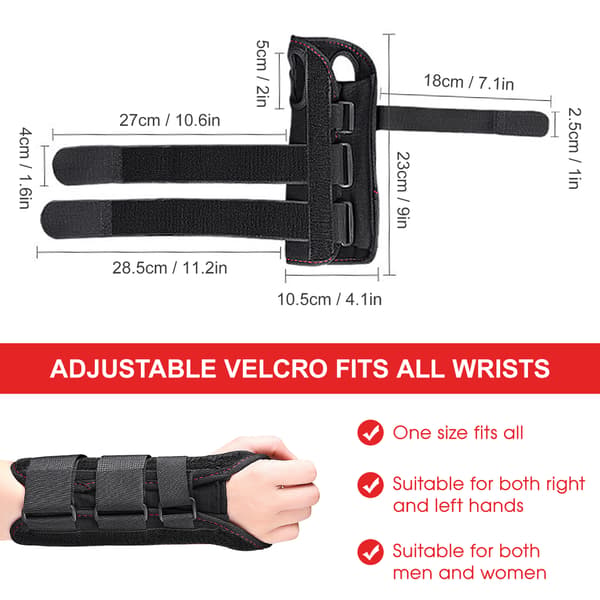 Handledsstöd Armband med Aluminiumskena för Smärtlindring i Handled och Hand