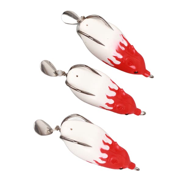 3 stk. myk kunstig agn, simulert slangehode med sluk for fiskeutstyr 2#