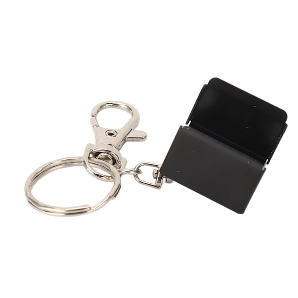 Billardkridtholder med nøglering, rustfrit stål, smudsafvisende, sort klips
