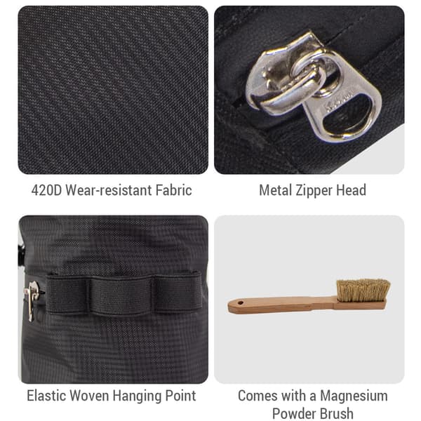 Kalkpose for klatring med justerbar børste, midjemagnesium, kroppsbygging, buldring