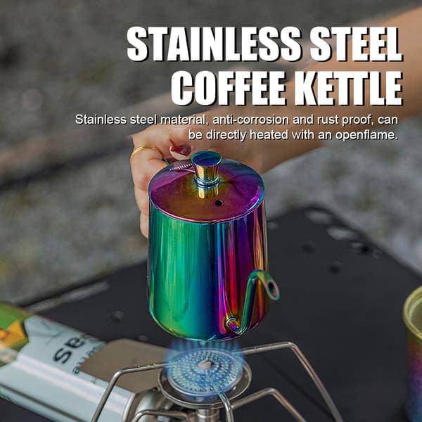 Bærbar kaffekande i rustfrit stål til udendørs camping, 350 ml kapacitet