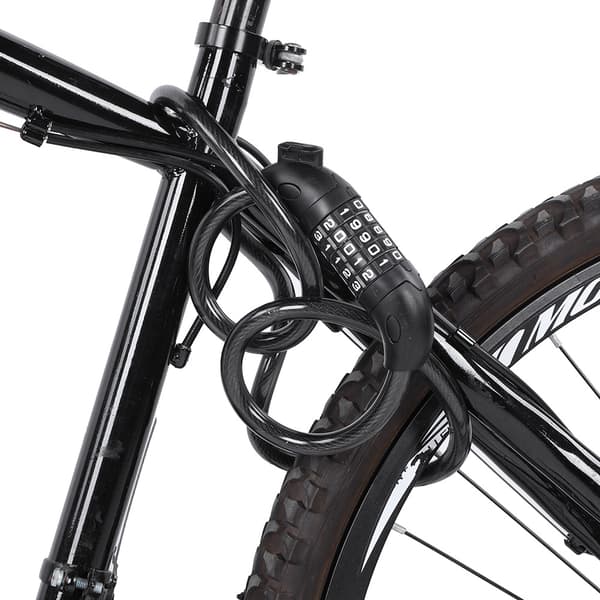 Elektrisk cykellås til mountainbikes, fast, bærbar, tyverisikring, med kombinationskode, rustfrit stål, 1200 mm