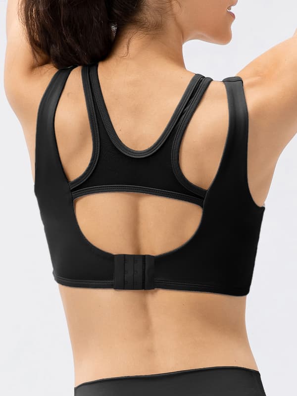 Trådløs yogabh for kvinner, polstret mesh, justerbar lukking, for trening og løping