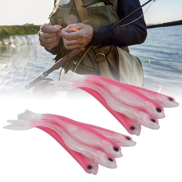 2-sett myk silikonfiskesluk, 12 cm, 66 g, 5 typer
