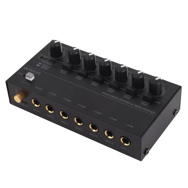 6-kanals ultrakompakt metal lavstøjs stereo lydmixer til studie, scene, klub, bar